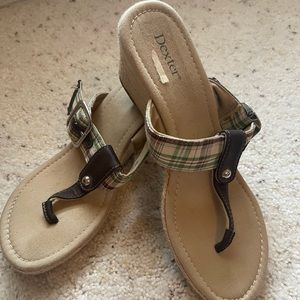 Dexter wedge Sandals plaid NEW